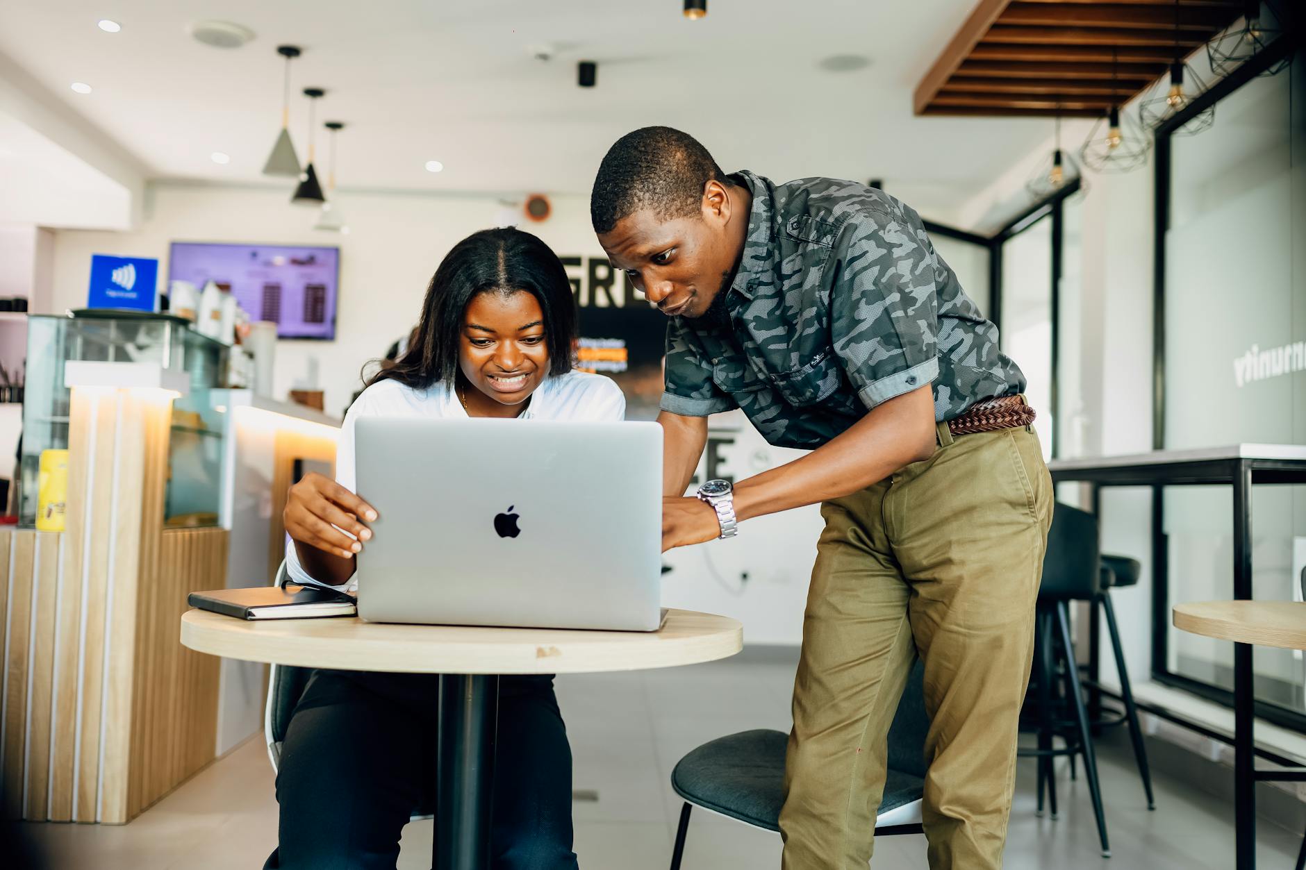 team collaboration in a modern lagos cafe